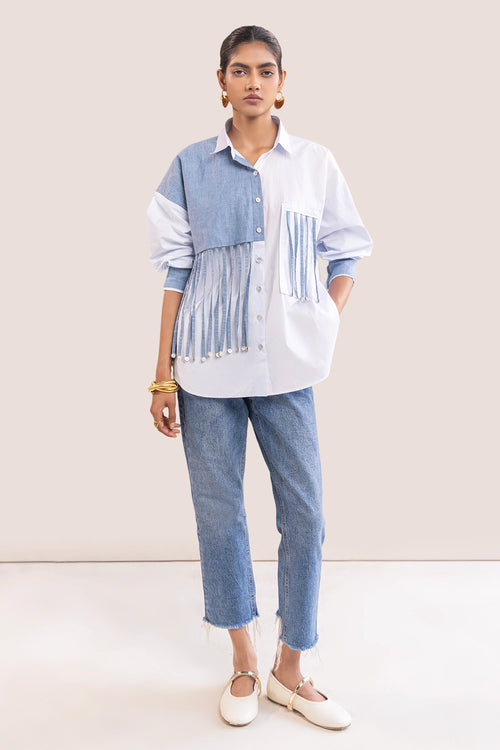 Blue Tassle Shirt