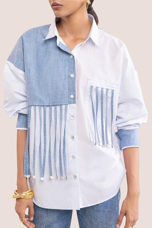 Blue Tassle Shirt