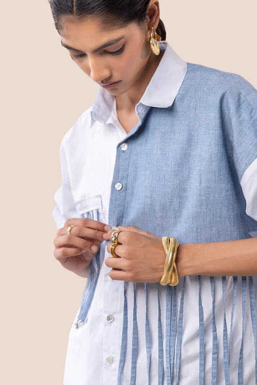 Blue Tassle Shirt
