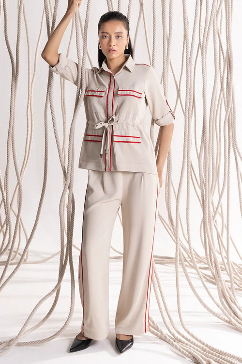 Beige and Red Four Pocket Set