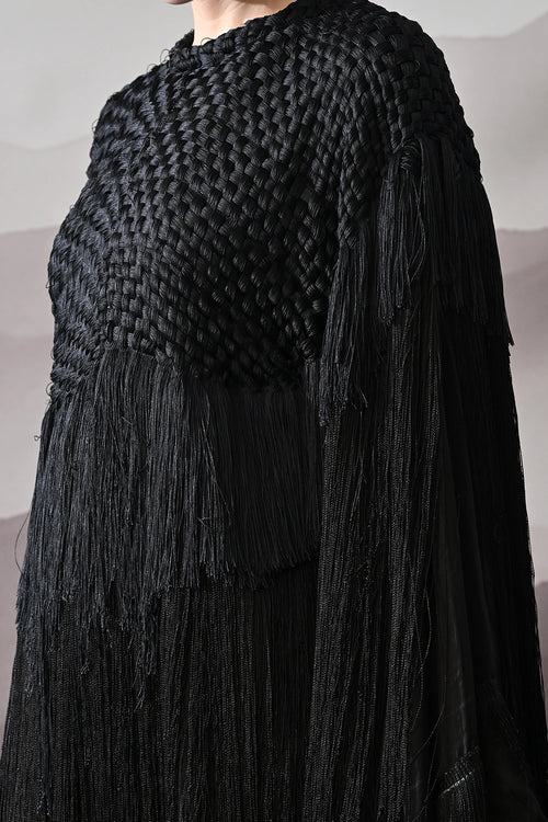 Black Gown With Handworked Yoke