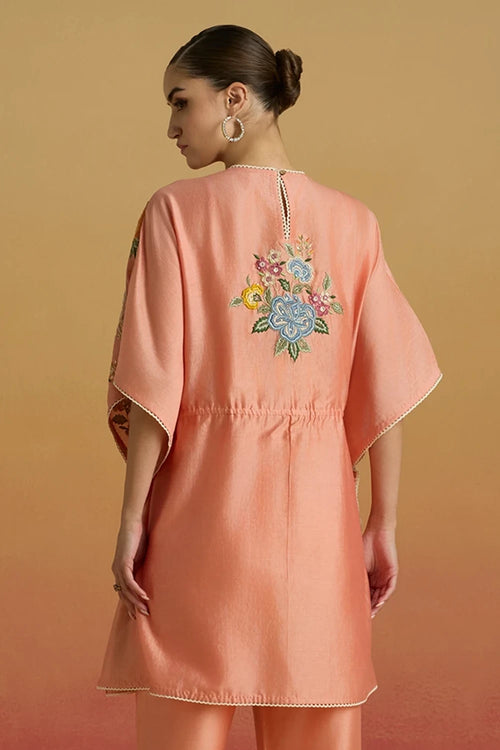 Apricot Contrast Paisley Amaryllis Kaftans