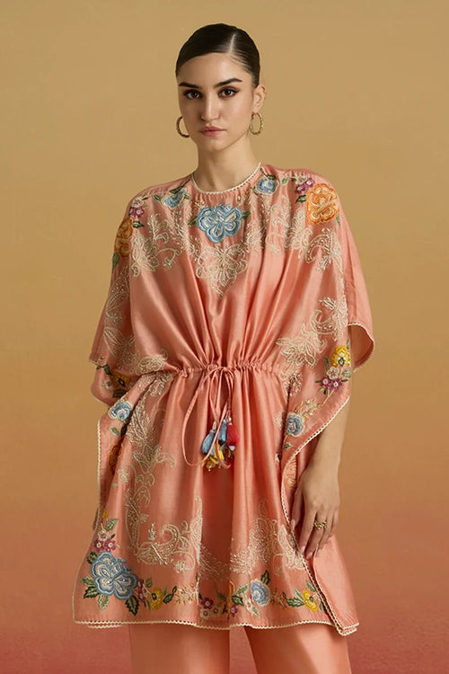 Apricot Contrast Paisley Amaryllis Kaftans