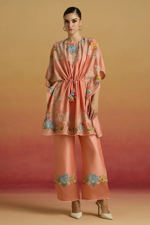 Apricot Floral Sheer Detail Amaryllis Pants