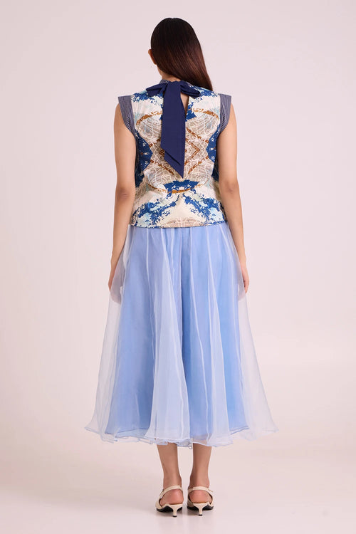Niloy Drift Away Divided Skirt And Square Top