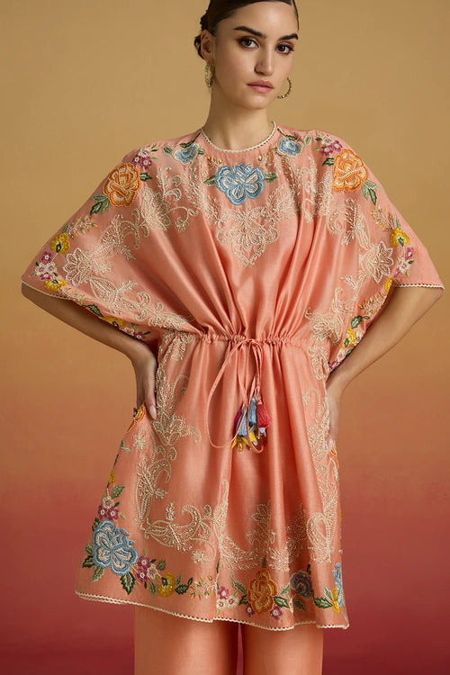 Apricot Contrast Paisley Amaryllis Kaftans