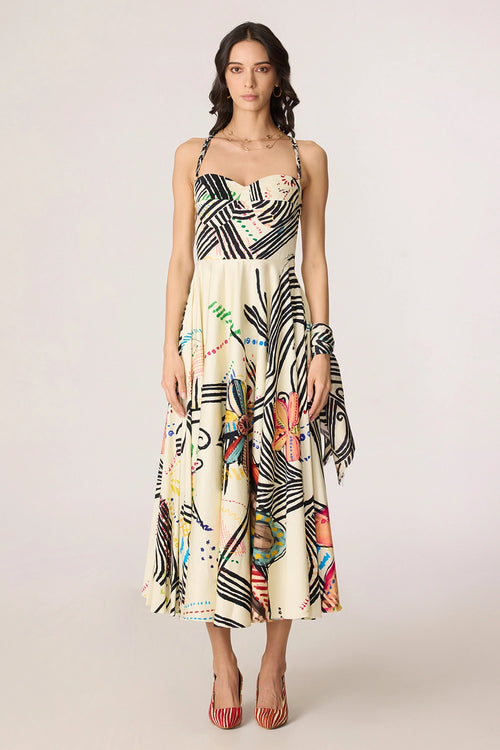 Marilyn Ivory Multi Dress