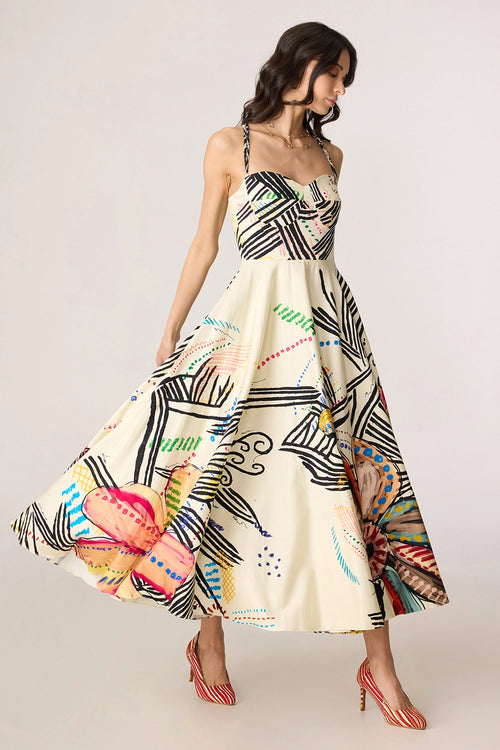 Marilyn Ivory Multi Dress
