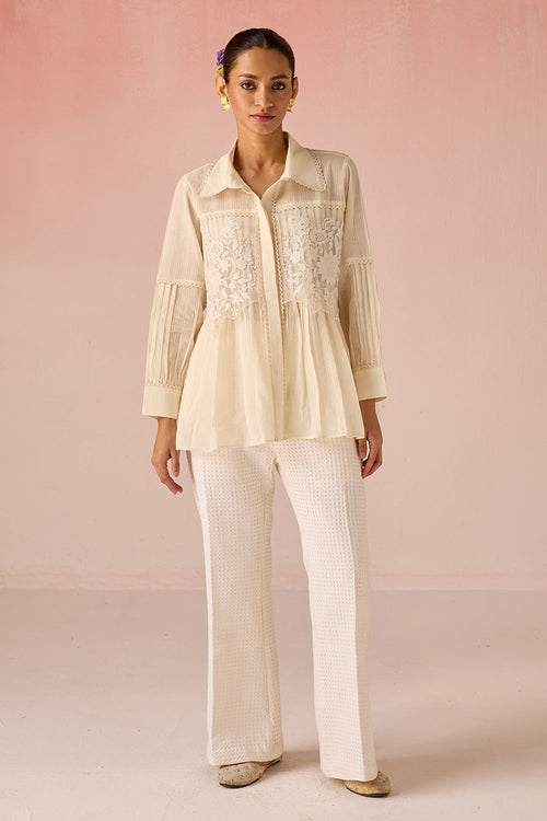 Cream Bahaara Co-ord Set