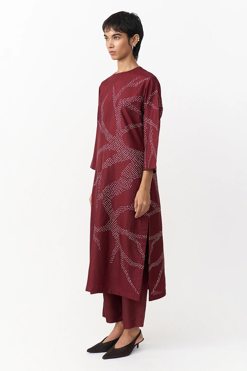 Lumo Burgundy Kurta