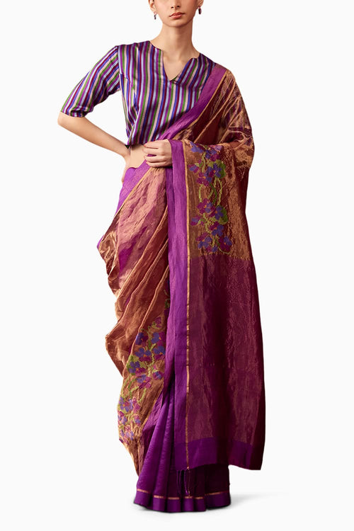 Regal Violet Jamdani Saree