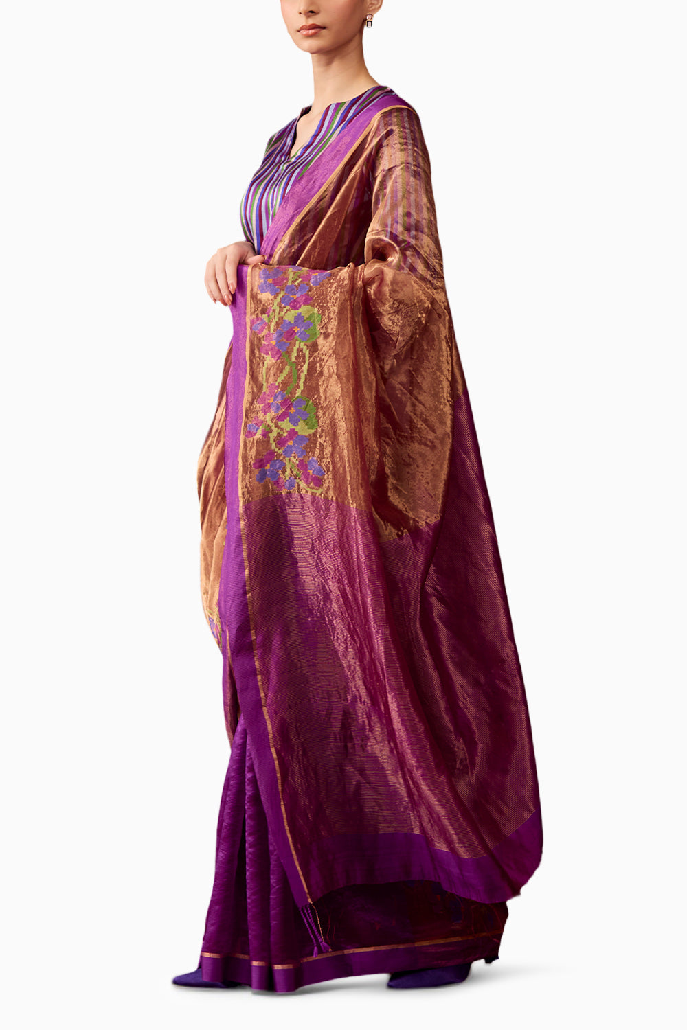 Regal Violet Jamdani Saree