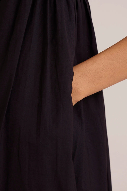 Themis Black Embroidered Dress