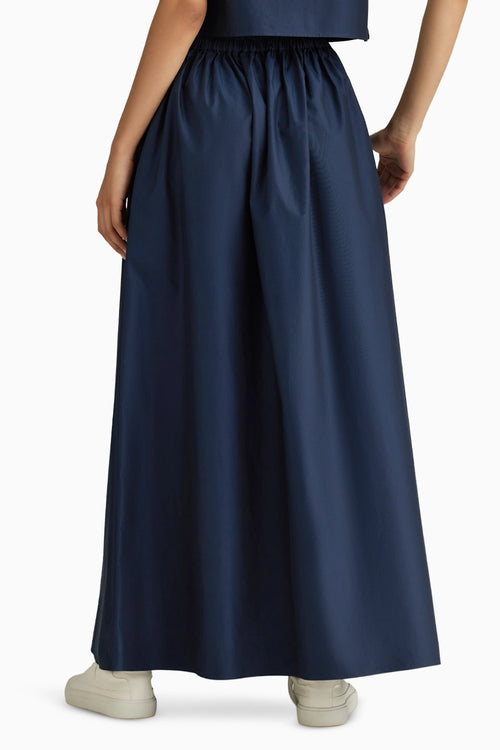 Navy Blue Cotton Maxi Skirt