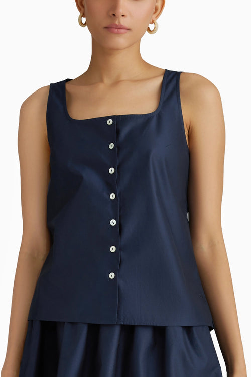 Navy Blue Sleeveless Top