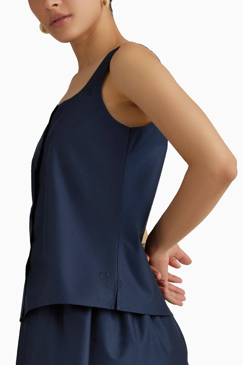 Navy Blue Sleeveless Top