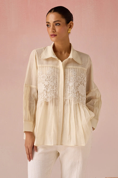 Cream Bahaara Co-ord Set
