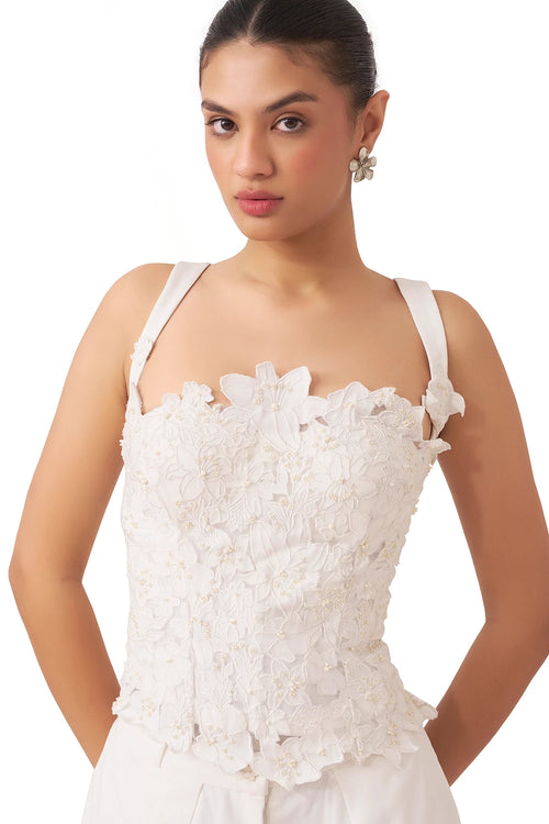 Moonlit Bloom Ivory Top