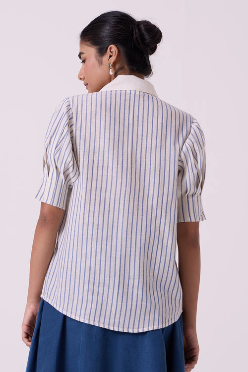 Kumo Striped Embroidered Handwoven Top