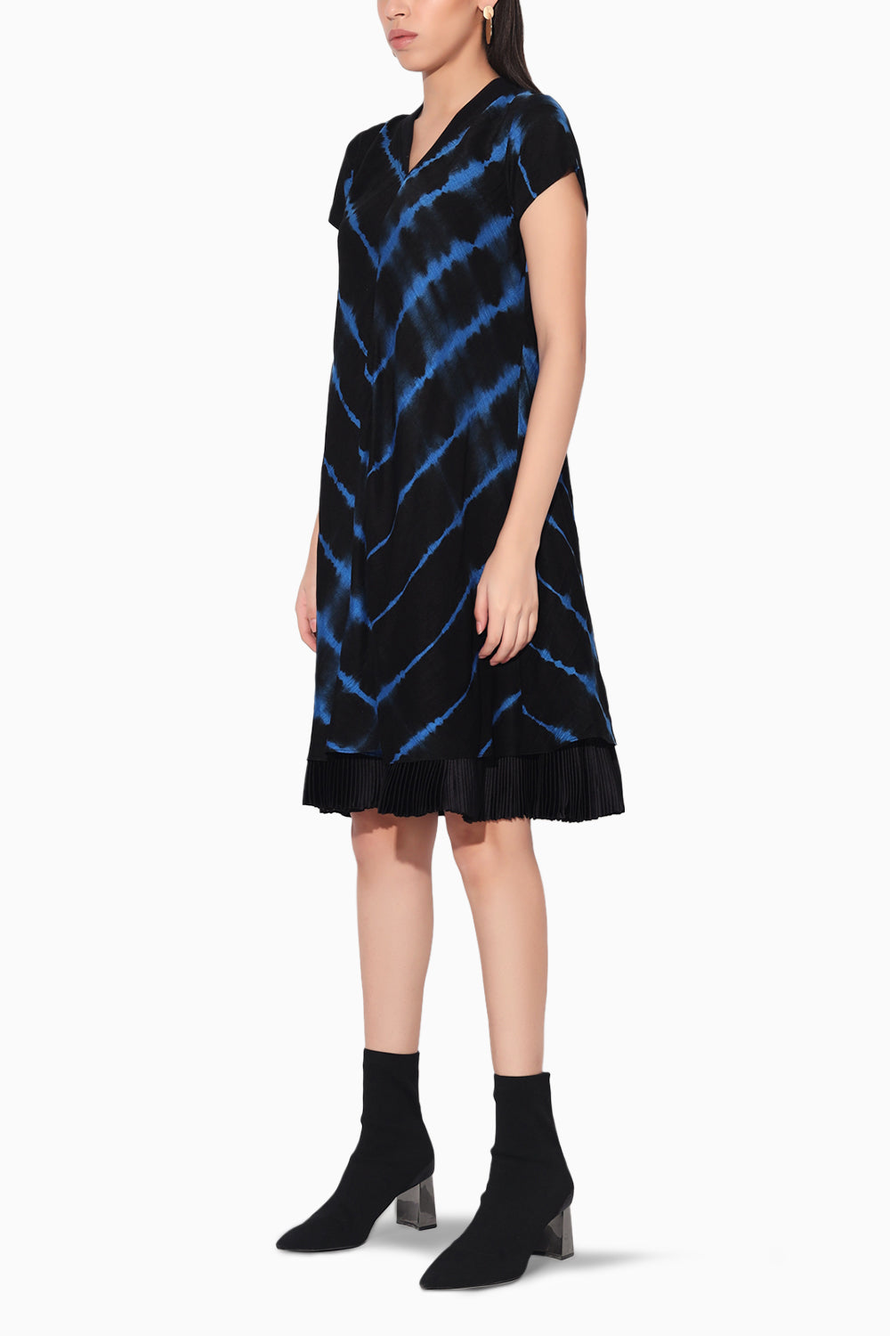 Ukio Shibori A-Line Black and Blue Dress