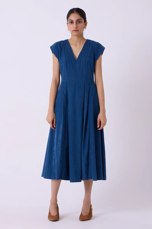 Lada Blue Needlecord Dress