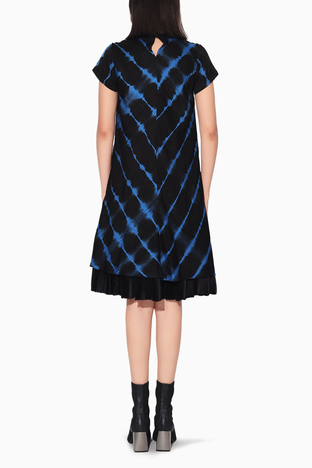 Ukio Shibori A-Line Black and Blue Dress