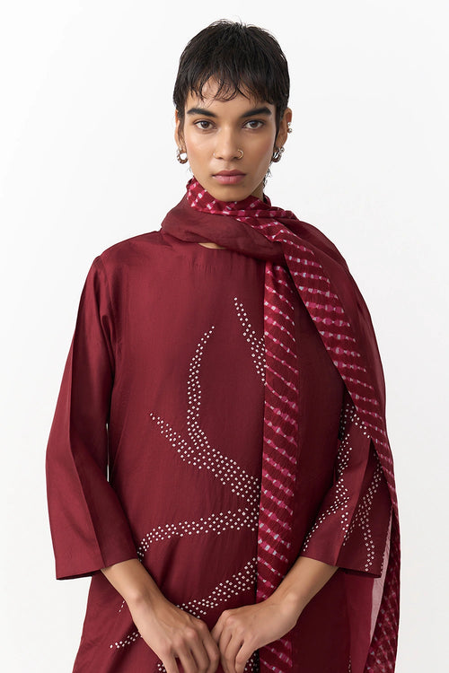 Vena Burgundy Dupatta