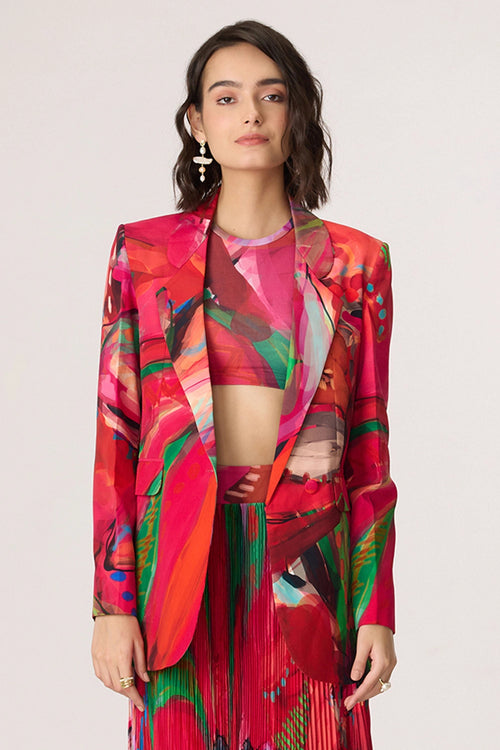 Rebekkah Pink Multi Blazer