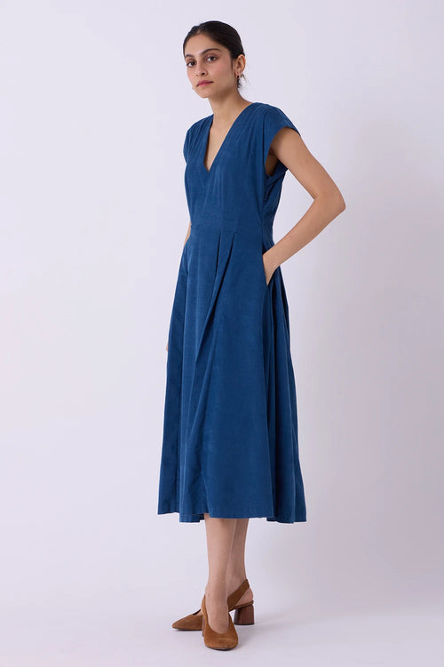 Lada Blue Needlecord Dress