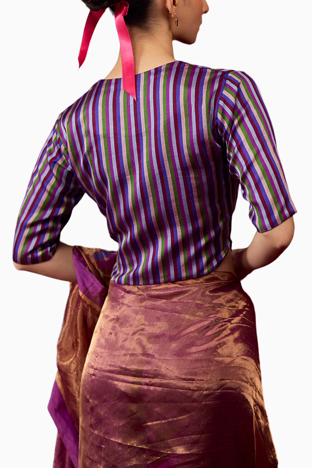 Cheerful Violet Striped Blouse