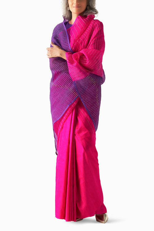 Purple Rani Native Metal Saree