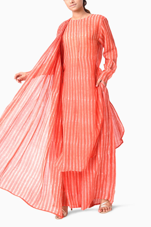 Coral Shima Tama Dupatta Set