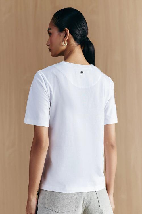 White Turtle Embellished T-Shirt