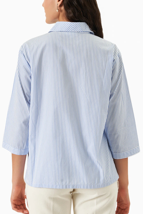 Blue-White Stripe Garden Shirt