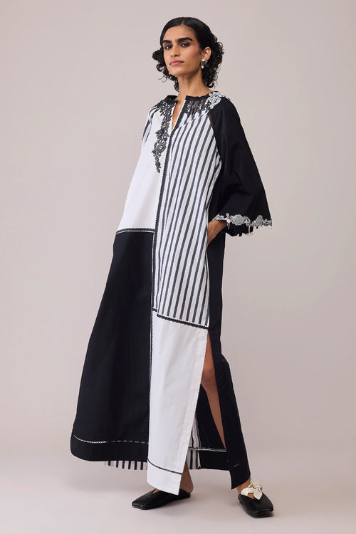 Neesa Black and White Dress