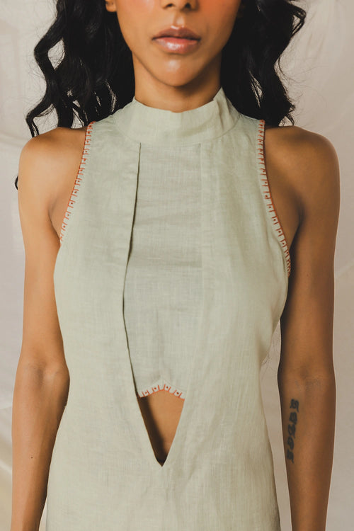 Ava Mint Green Backless Dress