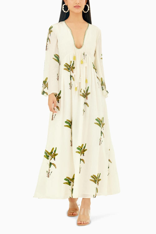 Off-White Hand Painted Dress