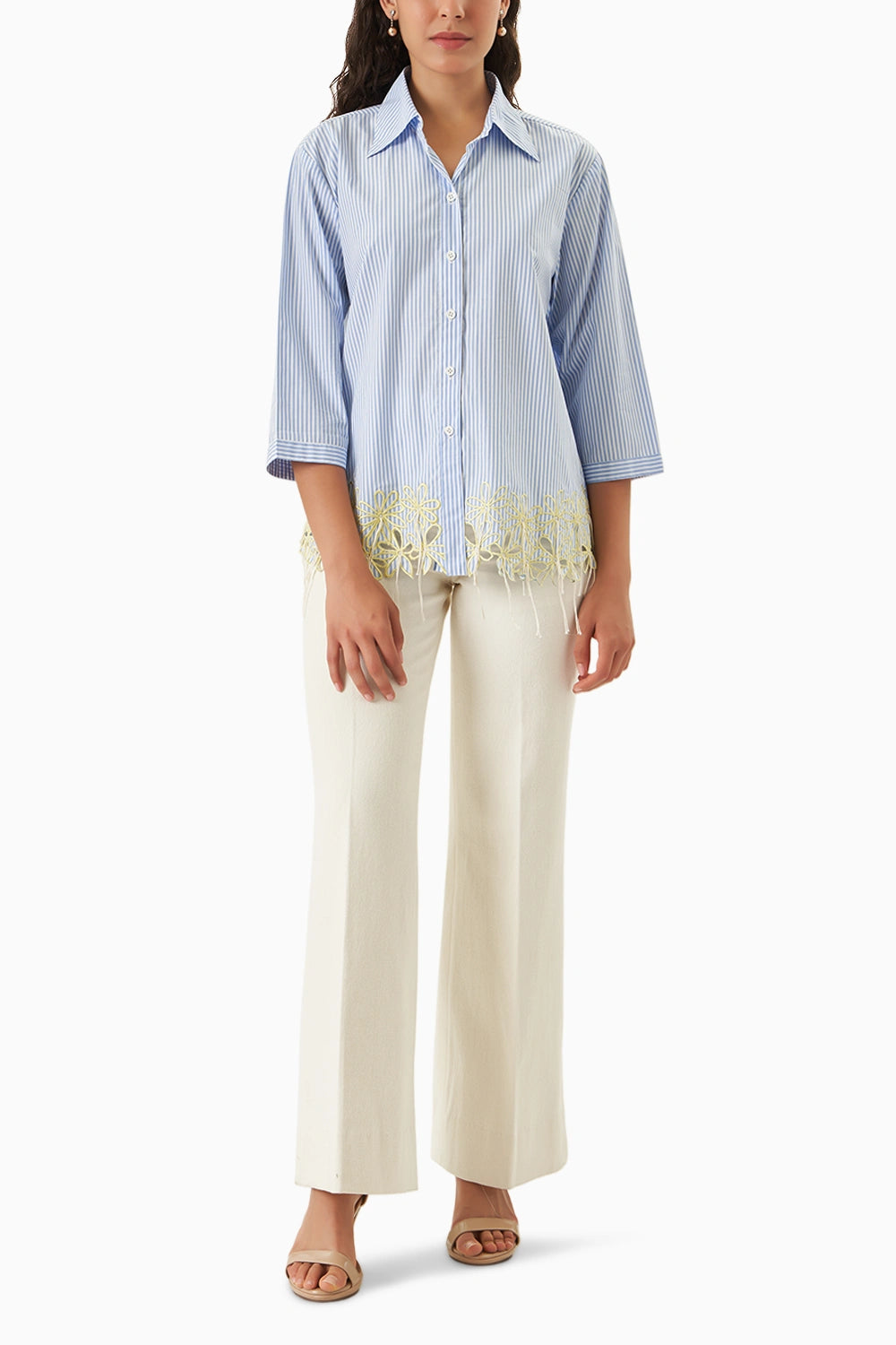 Blue-White Stripe Garden Shirt