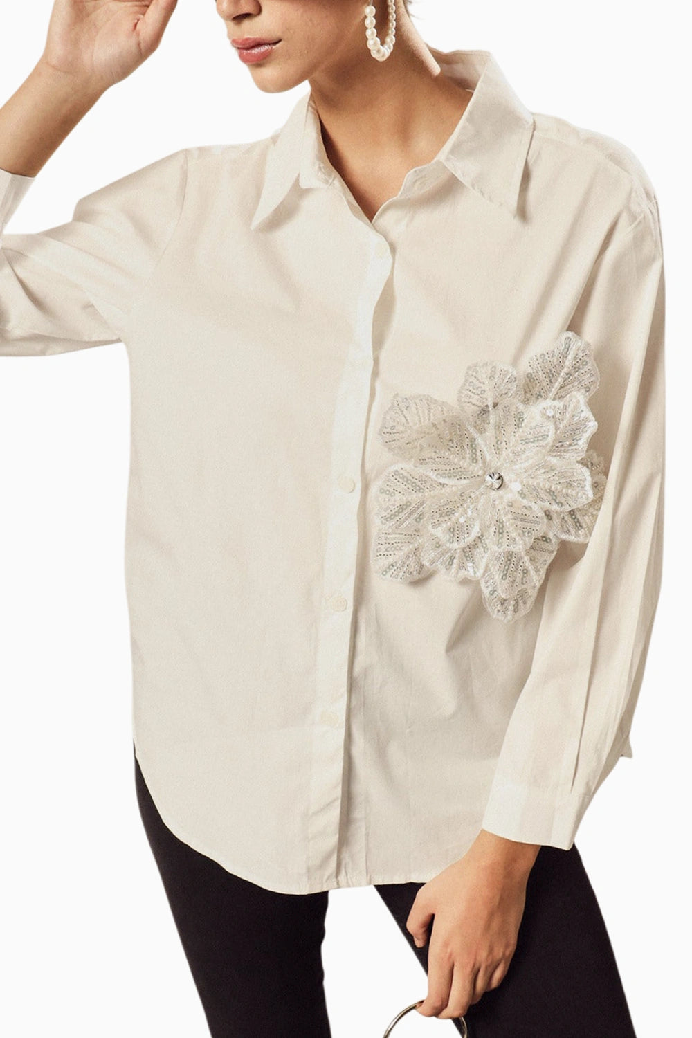 Fallon White Embroidered Shirt