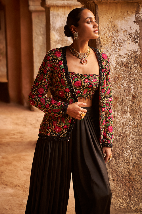 Haven Blazer with Tube Top & Harem Pants Set