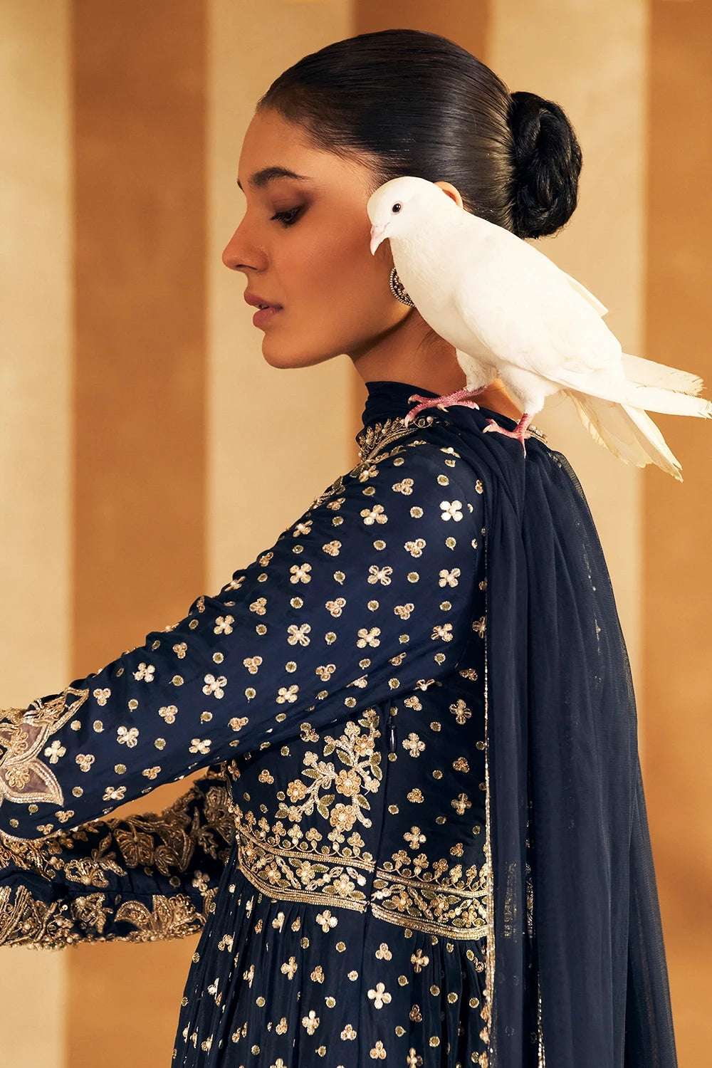Ibtida Navy Heavy Anarkali Set