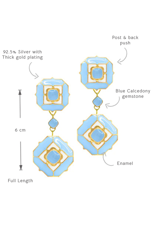 Ripple Blue Serene Dangle Earrings