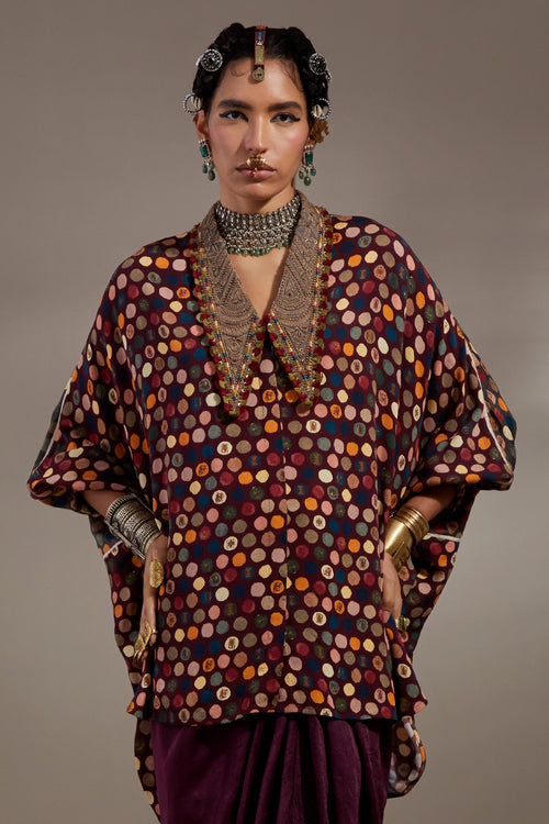 Jamuni Anka Mandala Shirt With Drape Skirt