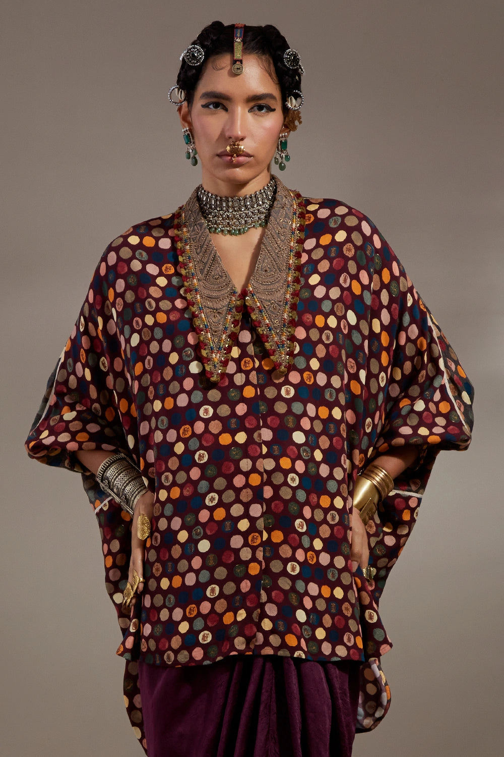 Jamuni Anka Mandala Shirt With Drape Skirt