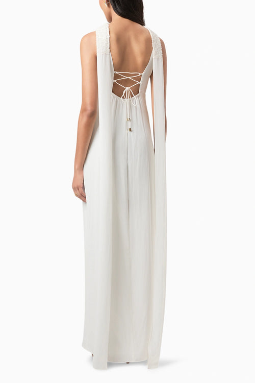 Ivory Elise Embellished Cutout Gown
