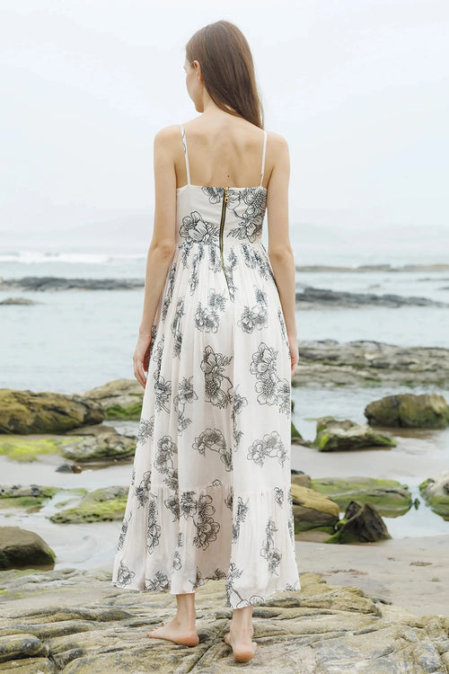 Red Blossom on Noir Dress