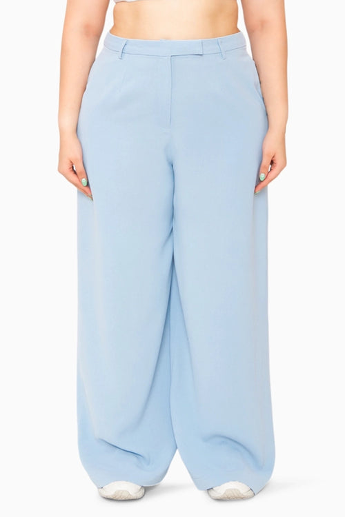 Ice Blue Wide Leg Trouser
