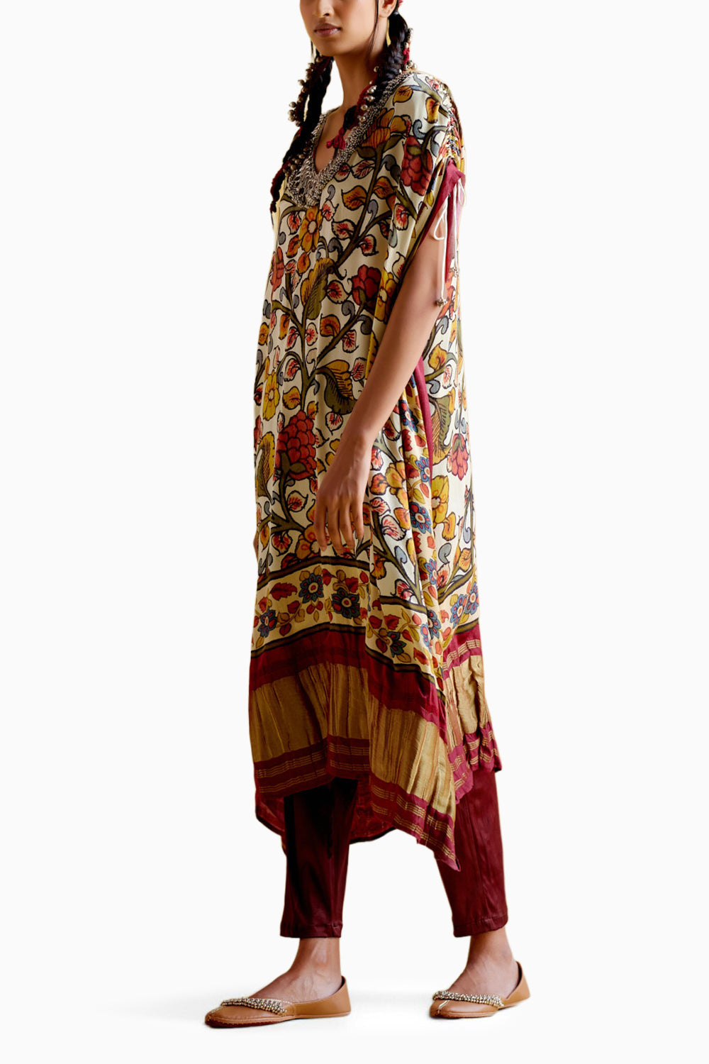 Selene Maroon Digital Print Kaftan