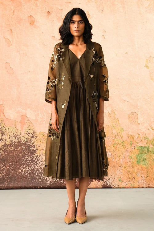Olive Drift Jacket Dress Set