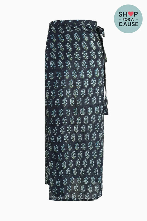 Depp Blue Jaipur Wrap Skirt